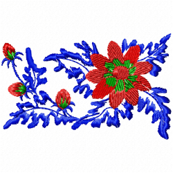 Flowers And Tree Embroidery Design 4